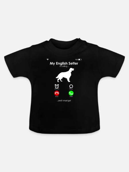 English Setter - Baby Bio-T-Shirt mit Rundhals - Schwarz