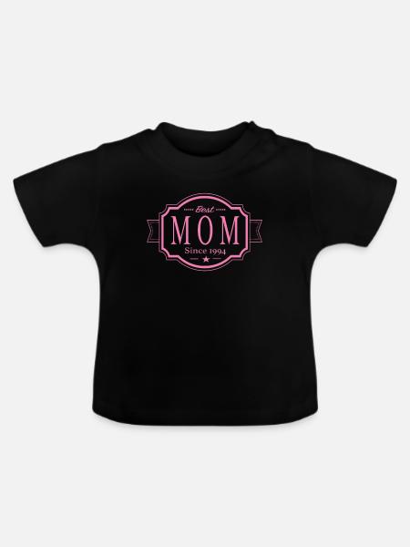 Beste Mama seit 1994 - Baby Bio-T-Shirt mit Rundhals - Schwarz