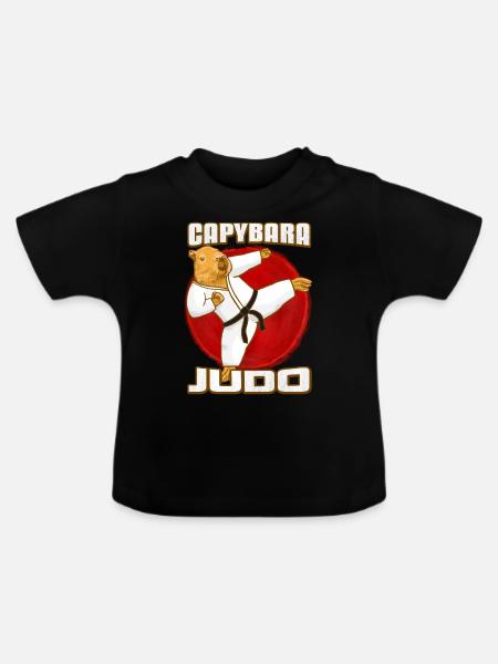 Judo Capybara - Baby Bio-T-Shirt mit Rundhals - Schwarz
