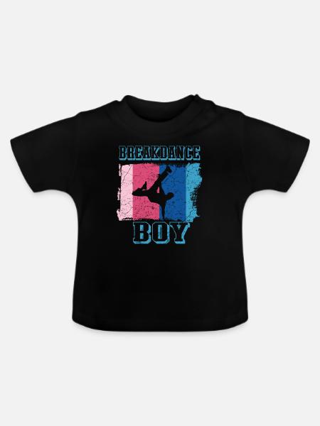 Breakdance Junge Breakdancer BBoy - Baby Bio-T-Shirt mit Rundhals - Schwarz