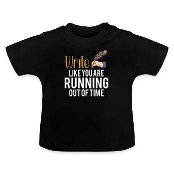 Auteur Ecrivent Littérature - T-shirt bio col rond Bébé - noir - Devant