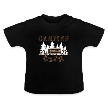 Camping 2023 Crew Camp Family Camper Matching Team - Baby Bio-T-Shirt mit Rundhals - Schwarz - Vorne