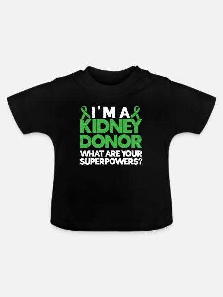 Nierenspender - Baby Bio-T-Shirt mit Rundhals - Schwarz