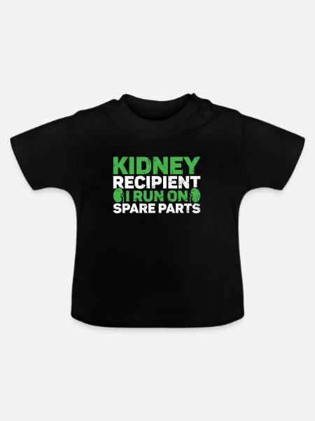 Nierenspender - Baby Bio-T-Shirt mit Rundhals - Schwarz