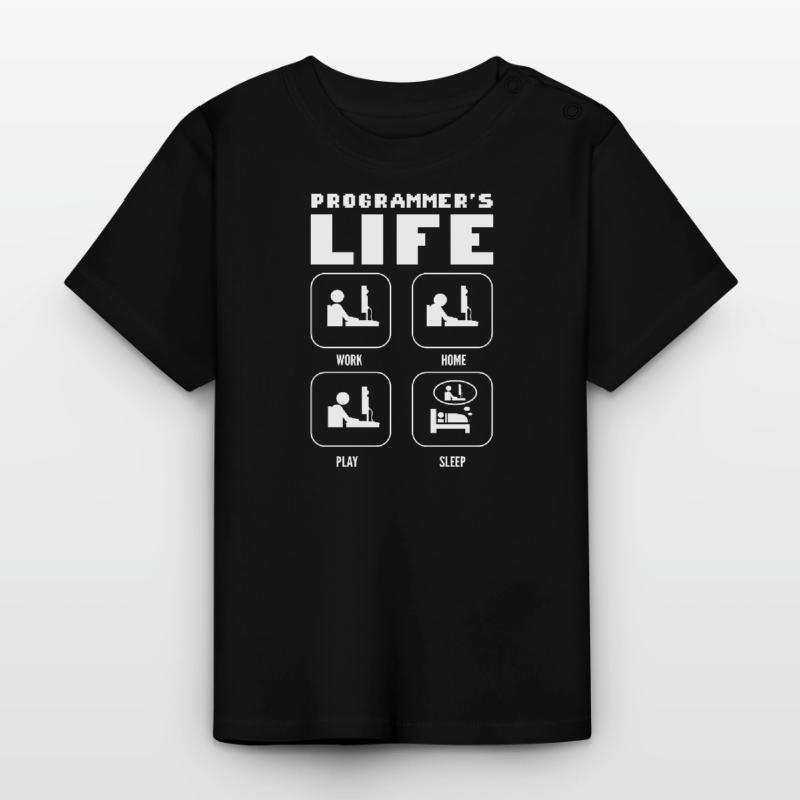 Programmers Life. Work Home Play Sleep Programming Baby Bio-T-Shirt mit Rundhals