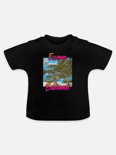 Exuma Bahamas - Baby Bio-T-Shirt mit Rundhals - Schwarz