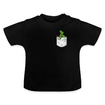 Iguane reptile - T-shirt bio col rond Bébé - noir - Devant