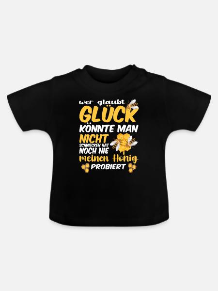 Bienenzucht und Honig - Baby Bio-T-Shirt mit Rundhals - Schwarz