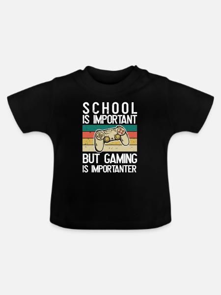 Schule Ist wichtig - Baby Bio-T-Shirt mit Rundhals - Schwarz