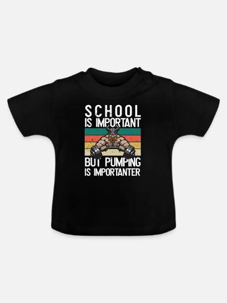 Schule Ist wichtig - Baby Bio-T-Shirt mit Rundhals - Schwarz