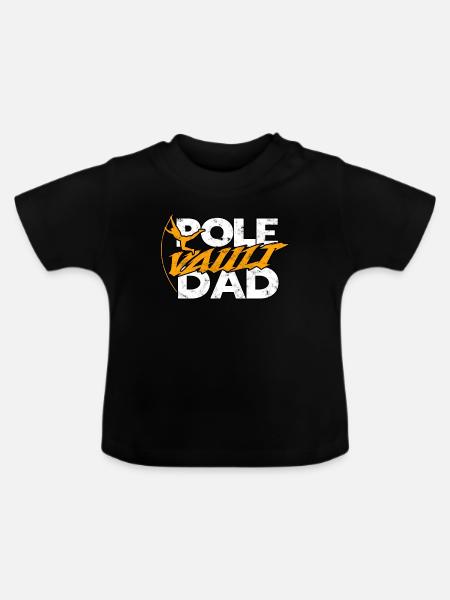 Pole Viertel und Feldstabhochsprung - Baby Bio-T-Shirt mit Rundhals - Schwarz