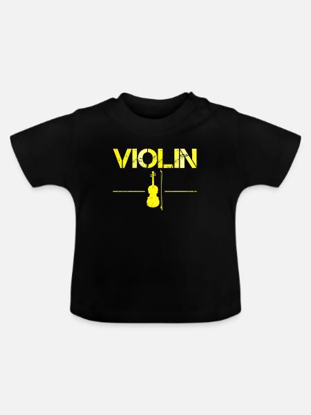 Geige - Baby Bio-T-Shirt mit Rundhals - Schwarz