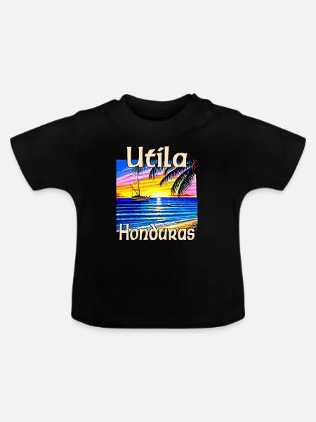 Utila Honduras - Baby Bio-T-Shirt mit Rundhals - Schwarz