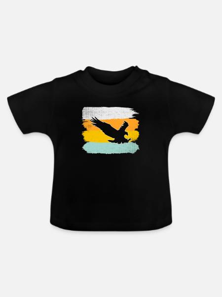 Adler Retro - Baby Bio-T-Shirt mit Rundhals - Schwarz