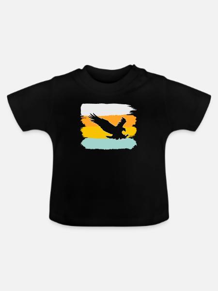 Adler Retro - Baby Bio-T-Shirt mit Rundhals - Schwarz