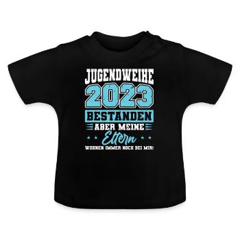 Jugendweihe 2023 Mädchen Junge - Baby Bio-T-Shirt mit Rundhals - Schwarz - Vorne