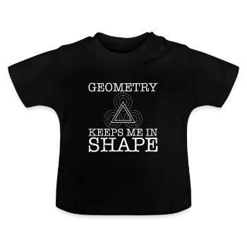 Geometry Keeps Me In Shape - Baby Bio-T-Shirt mit Rundhals - Schwarz - Vorne