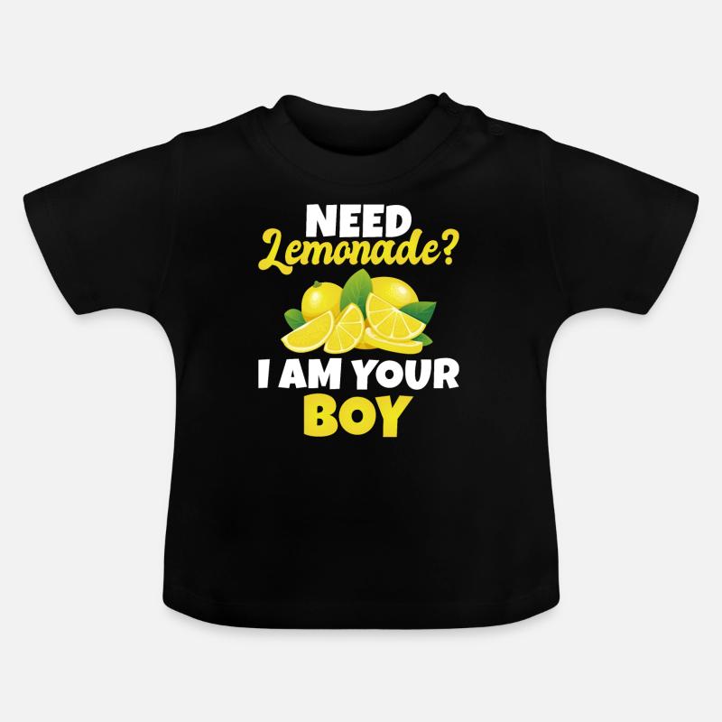 Limonade-Geschenk-Ideen - Baby Bio-T-Shirt mit Rundhals - Schwarz