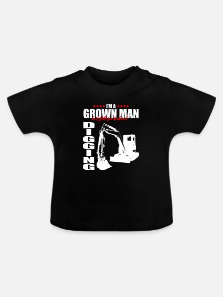 Baggerführer für Bagger Sandbagger - Baby Bio-T-Shirt mit Rundhals - Schwarz
