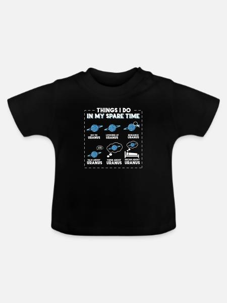 Uranus - Baby Bio-T-Shirt mit Rundhals - Schwarz