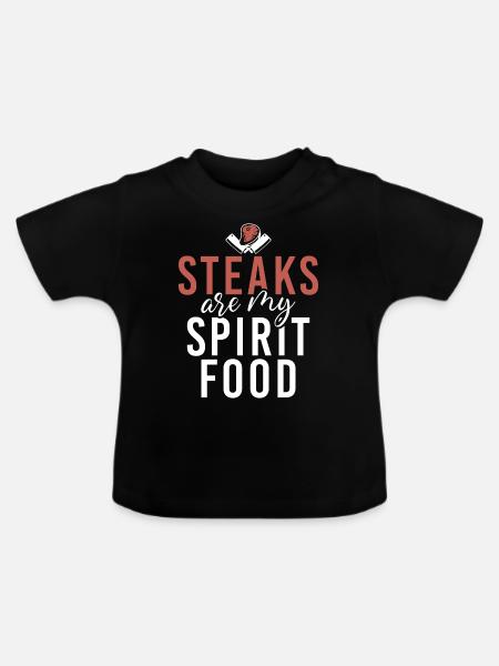 Steak Lover Steak Geschenk - Baby Bio-T-Shirt mit Rundhals - Schwarz