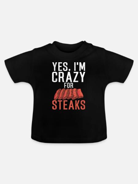 Steak Lover Steak Geschenk - Baby Bio-T-Shirt mit Rundhals - Schwarz