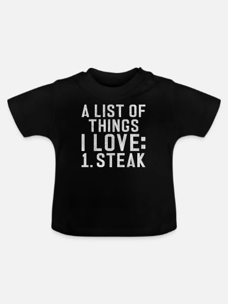 Steak Lover Steak Geschenk - Baby Bio-T-Shirt mit Rundhals - Schwarz