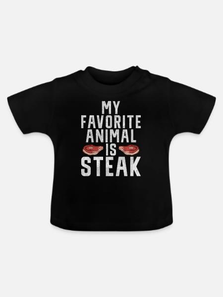 Steak Lover Steak Geschenk - Baby Bio-T-Shirt mit Rundhals - Schwarz
