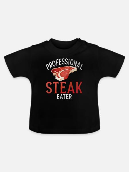 Steak Lover Steak Geschenk - Baby Bio-T-Shirt mit Rundhals - Schwarz