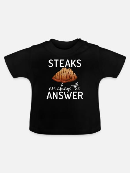 Steak Lover Steak Geschenk - Baby Bio-T-Shirt mit Rundhals - Schwarz