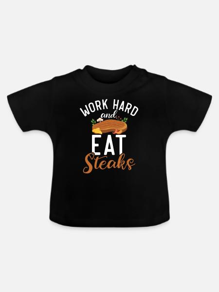 Steak Lover Steak Geschenk - Baby Bio-T-Shirt mit Rundhals - Schwarz