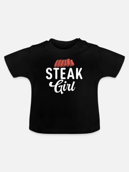 Steak Lover Steak Geschenk - Baby Bio-T-Shirt mit Rundhals - Schwarz
