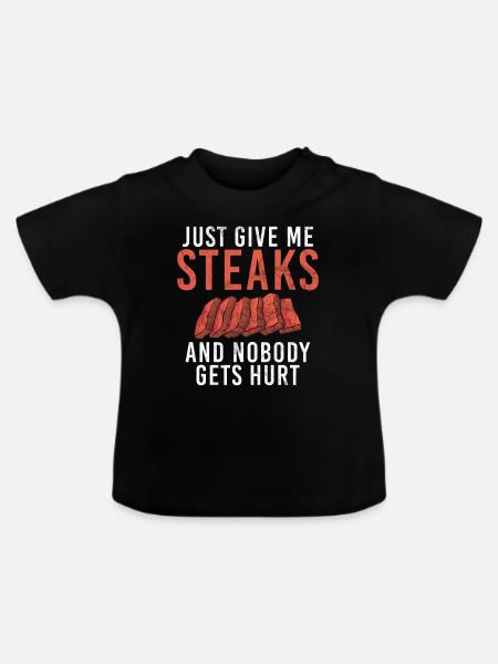 Steak Lover Steak Geschenk - Baby Bio-T-Shirt mit Rundhals - Schwarz