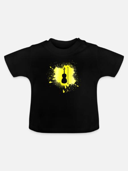 Geige - Baby Bio-T-Shirt mit Rundhals - Schwarz