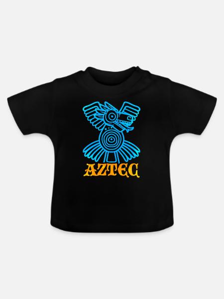 Azteken Gott - Baby Bio-T-Shirt mit Rundhals - Schwarz