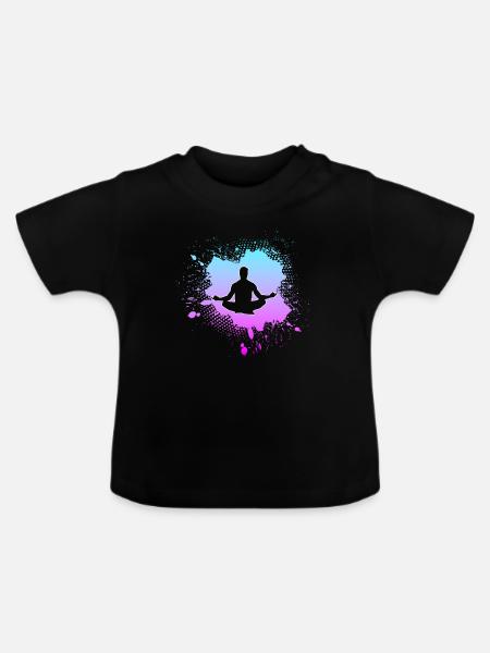 Meditation - Baby Bio-T-Shirt mit Rundhals - Schwarz