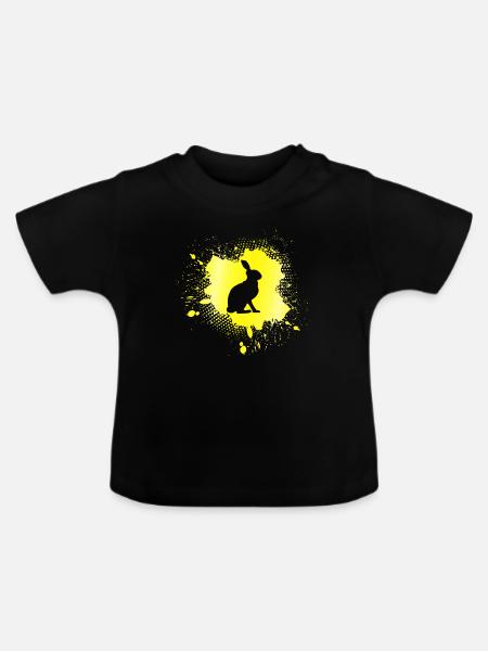 Hase - Baby Bio-T-Shirt mit Rundhals - Schwarz