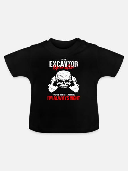 Bagger Design für Baggerfahrer - Baby Bio-T-Shirt mit Rundhals - Schwarz