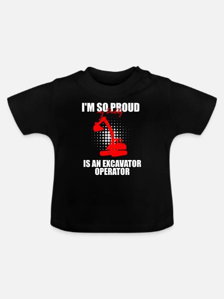 Bagger Design für Baggerfahrer - Baby Bio-T-Shirt mit Rundhals - Schwarz