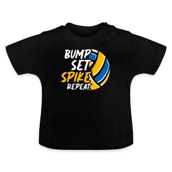 Bump Set Spike Répéter l’entraînement de l’équipe de volleyball - T-shirt bio col rond Bébé - noir - Devant