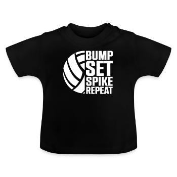 Bump Set Spike Répéter l’entraînement de l’équipe de volleyball - T-shirt bio col rond Bébé - noir - Devant