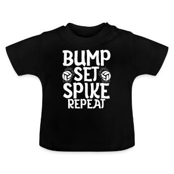Bump Set Spike Répéter l’entraînement de l’équipe de volleyball - T-shirt bio col rond Bébé - noir - Devant