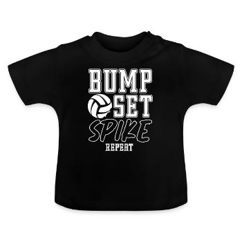 Bump Set Spike Répéter l’entraînement de l’équipe de volleyball - T-shirt bio col rond Bébé - noir - Devant