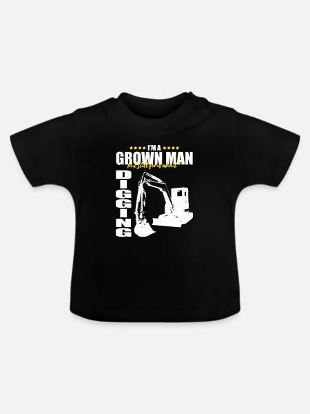 Bagger Design für Baggerfahrer - Baby Bio-T-Shirt mit Rundhals - Schwarz