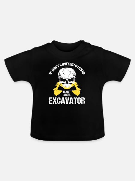 Baggerführer für Bagger und Sandbagger - Baby Bio-T-Shirt mit Rundhals - Schwarz