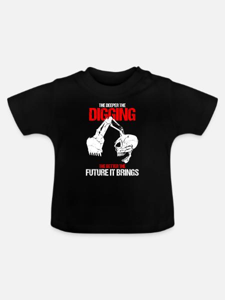 Baggerführer für Bagger und Sandbagger - Baby Bio-T-Shirt mit Rundhals - Schwarz