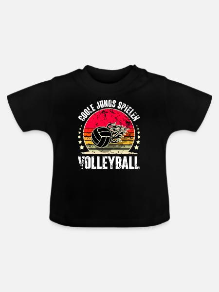 Volleyball - Baby Bio-T-Shirt mit Rundhals - Schwarz