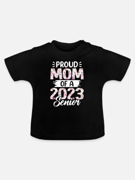 Lustige Stolze Mutter Eines Abschlussgeschenks - Baby Bio-T-Shirt mit Rundhals - Schwarz