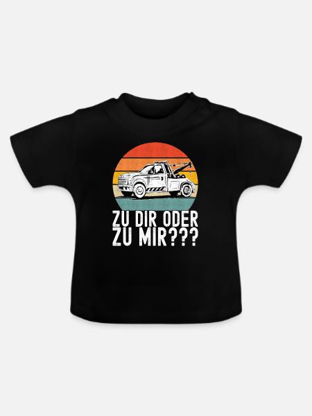 Abschleppwagen Abschleppdienst - Baby Bio-T-Shirt mit Rundhals - Schwarz