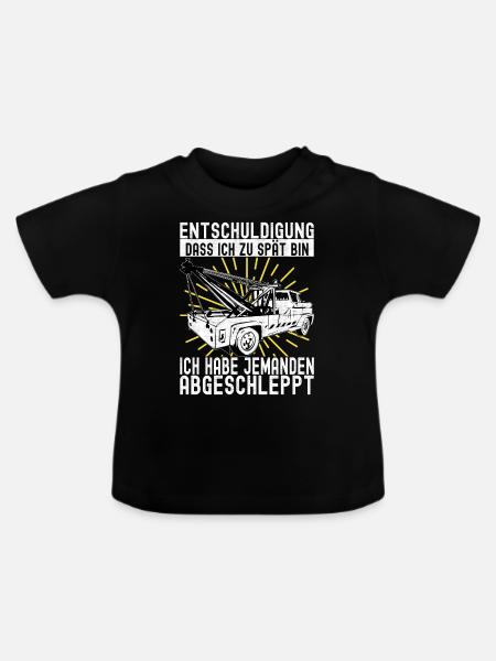 Abschleppwagen Abschleppdienst - Baby Bio-T-Shirt mit Rundhals - Schwarz